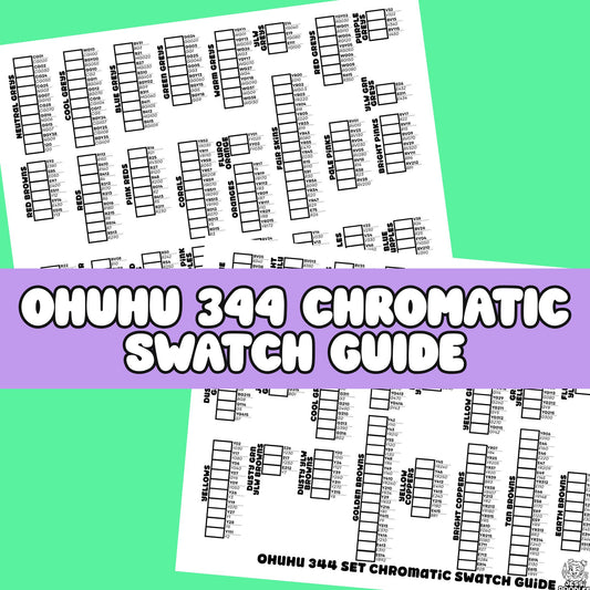 Ohuhu Honolulu 344 Chromatic Swatch Guide