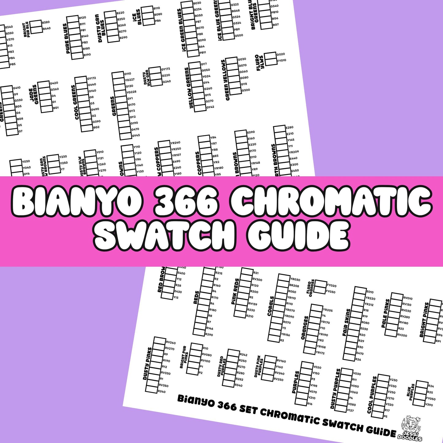 Bianyo 366 Chromatic Swatch Guide