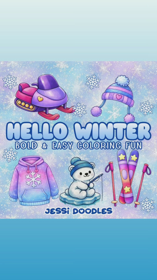 Hello Winter PDF Coloring Book