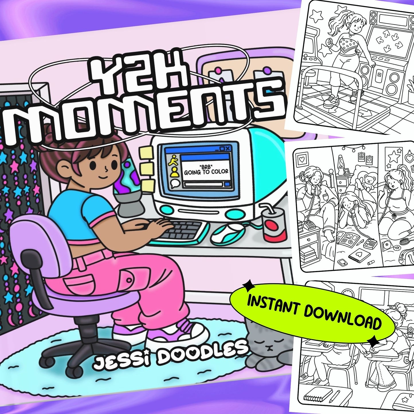 Y2K Moments PDF Coloring Book